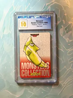 TCG POKEMON JPN BANDAI CARDDASS 1996 METAPOD CGC Pristine 10 Red Card - Image 1