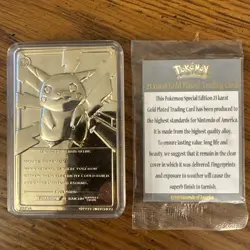 Pikachu Pokemon 23K Gold Plated Trading Card Burger King 1999 - Image 2