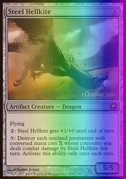 MTG Magic the Gathering Steel Hellkite (205/5) Scars of Mirrodin Promos LP FOIL - Image 1