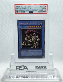 YUGIOH PREMIUM PP02-EN001 SUPER WAR-LION SECRET MISPRINT PSA 9 MINT #68828143 - Image 4
