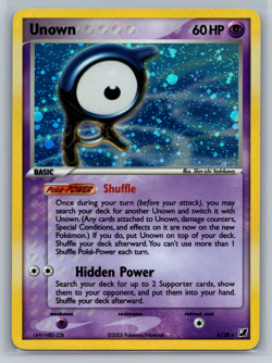 Unown A/28 Secret Pokemon TCG Card ex Unseen Forces Holo Rare Vintage LP - Image 1