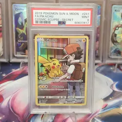 PSA 9 MINT Pikachu 241 / 236 Cosmic Eclipse Pokemon TCG Graded Card - Image 1