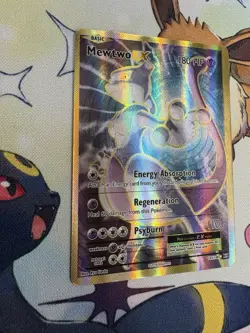2016 Pokemon TCG Mewtwo EX Full Art Holo Card 103/108 Evolutions Gold NM - Image 2