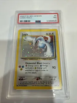 2000 Pokemon Neo Genesis Unlimited Lugia 9/111 Holo Rare Card PSA 7 Near Mint - Image 1