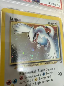 2000 Pokemon Neo Genesis Unlimited Lugia 9/111 Holo Rare Card PSA 7 Near Mint - Image 2