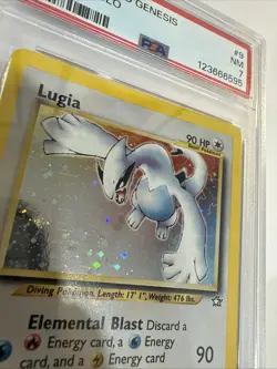 2000 Pokemon Neo Genesis Unlimited Lugia 9/111 Holo Rare Card PSA 7 Near Mint - Image 3