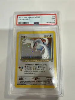 2000 Pokemon Neo Genesis Unlimited Lugia 9/111 Holo Rare Card PSA 7 Near Mint - Image 5