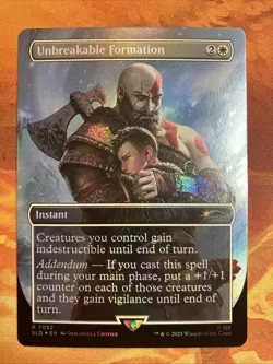 MTG Foil Borderless Unbreakable Formation SLD: PlayStation: X God of War: Norse! - Image 1