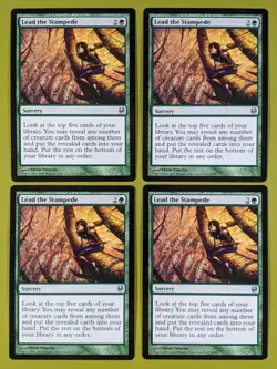 Lead the Stampede x4 Ajani vs. Nicol Bolas 4x Playset Magic the Gathering MTG - Image 1