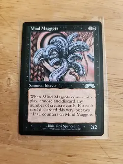 Mind Maggots - Exodus - MTG Magic - Uncommon - Black Creature - Image 1