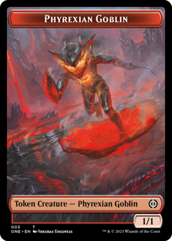 x4 Phyrexian Goblin Token T MTG Phyrexia: All Will Be One M/NM, English - Image 1