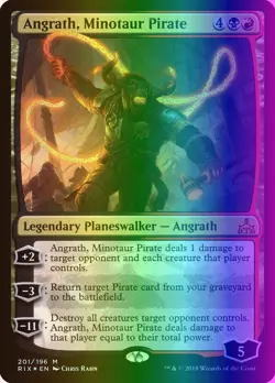MTG Angrath, Minotaur Pirate (201/219) Rivals of Ixalan LP FOIL - Image 1