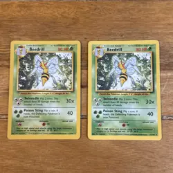 Pokemon TCG Beedrill Base Set 17/102 Regular Rare - 2X CARDS - Image 1