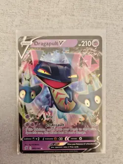 Pokemon Card Dragapult V 092/192 Rebel Clash Holo Ultra Rare - Image 1