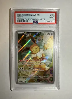 Pokemon Eevee #173 Prismatic Evolutions Etb Promo PSA 9 - Image 1
