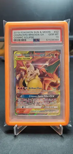 🔥PSA 10 Charizard Braixen GX 22/236 Pokemon Sun & Moon Cosmic Eclipse 2019 🔥 - Image 2
