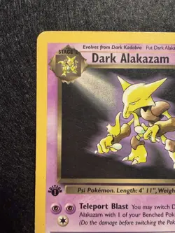 Dark Alakazam 1st Edition No. 18 Non Holo Pokemon Team Rocket LP-MP - Image 2