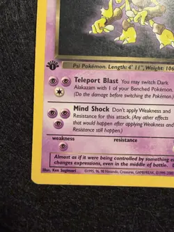 Dark Alakazam 1st Edition No. 18 Non Holo Pokemon Team Rocket LP-MP - Image 5