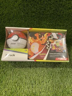 POKEMON 2021 TCG Treasure Chest Collectors Tin & Poke Ball - 8 Booster Packs - Image 3