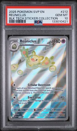 2025 POKEMON SVP EN-SV BLACK STAR PROMO #212 REUNICLUS PSA 10 - Image 1