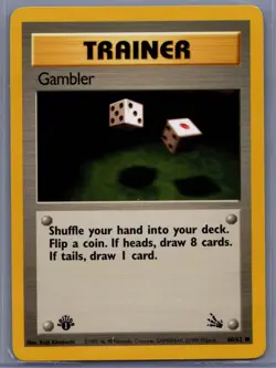 Pokemon TCG Gambler Fossil 60/62 Regular 1st Edition Common WOTC - Image 1