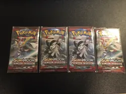 Pokemon Crimson invasion Sun & Moon Booster Pack x4 - Image 1