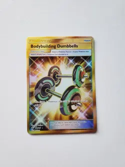 Pokemon TCG Bodybuilding Dumbbells Burning Shadows 161/147 Holo Secret Rare - Image 1