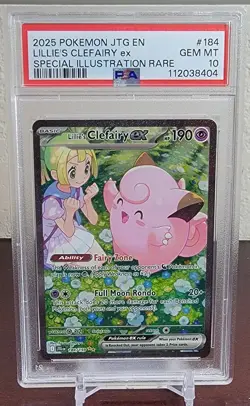 2025 Pokemon JTG EN #184 Lillie's Clefairy EX Special Illustration Rare PSA 10 - Image 1