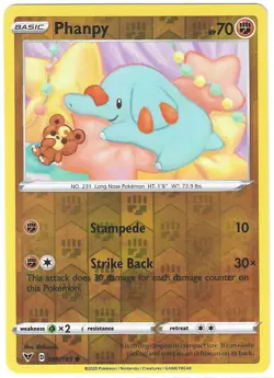POKEMON VIVID VOLTAGE REVERSE HOLO PHANPY 086/185 NM/MINT PACK FRESH - Image 1