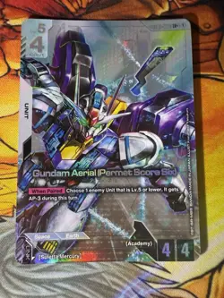 Gundam Card Game Gundam Aerial (Permet Score Six) - ST01-006 LR+ alt art - Image 1