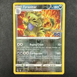 Pokemon TCG Tyranitar Pokemon GO 043/078 Reverse Holo Rare Stamped Card - Image 1