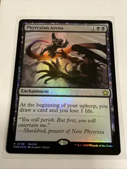EXACT CARD PICTURED Phyrexian Arena FDN 728 MTG Foundations Bundl Promo Eng Foil - Image 1