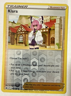 Chilling Reign - Reverse Holo - Klara 145/198 Uncommon Pokemon TCG - Image 1
