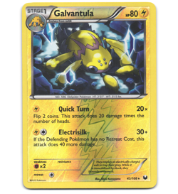 Pokemon 2012 Light Play Galvantula 43/108 Dark Explorers REVERSE Card - Image 1