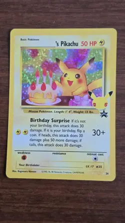 Pokemon Birthday Pikachu 24/53 Classic Collection - Image 1