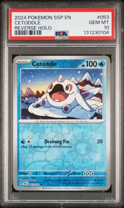 2024 POKEMON SSP EN-SURGING SPARKS REVERSE HOLO #053 CETODDLE PSA 10 - Image 1