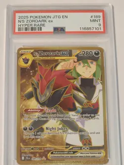 2025 POKEMON JTG EN JOURNEY TOGETHER #189 N'S ZOROARK EX HYPER RARE PSA 9 MINT - Image 2