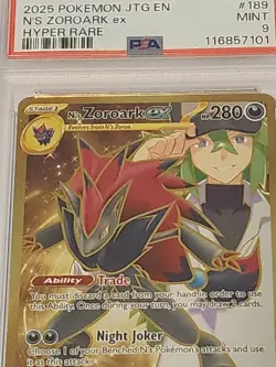 2025 POKEMON JTG EN JOURNEY TOGETHER #189 N'S ZOROARK EX HYPER RARE PSA 9 MINT - Image 3