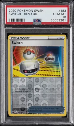 2020 POKEMON SWORD & SHIELD #183 SWITCH-REVERSE FOIL PSA 10 - Image 1