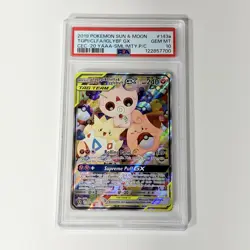 2019 POKEMON SUN & MOON TAG TEAM TOGEPI & CLEFFA & IGGLYPUFF GX 143A/236 PSA 10 - Image 1