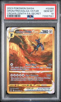 2023 Pokemon Origin Forme Dialga Vstar GG68 Gold Crown Zenith PSA 10 GEM MINT - Image 3