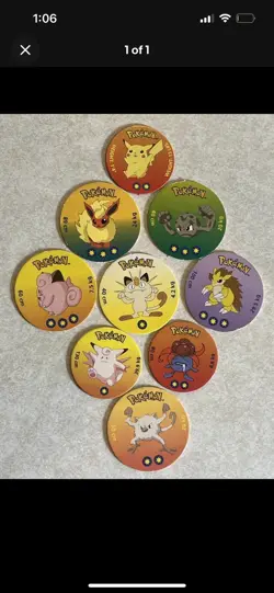 Vintage 1998 Pokemon Cardboard Coin Pog lot - Image 1