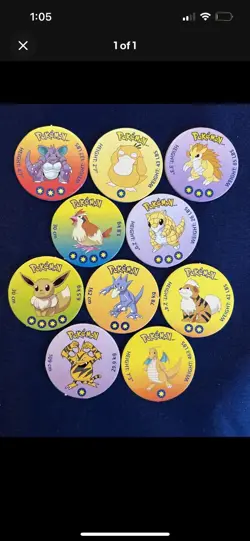 Vintage 1998 Pokemon Cardboard Coin Pog lot - Image 2