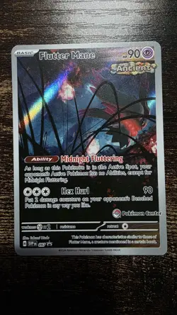Pokemon Center Promos: Iron Thorns 098, Flutter Mane 097, Noctowl 141. - Image 4