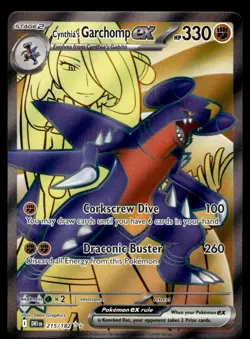 Pokemon TCG SV10: Destined Rivals #215/182 Cynthia's Garchomp ex - Image 1
