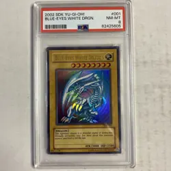 2002 Blue-Eyes White Dragon SDK-001 Unlimited Edition Ultra Rare PSA 8 AE - Image 1