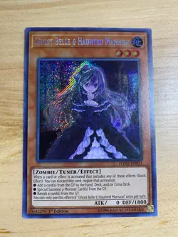 1 X YUGIOH Ghost Belle & Haunted Mansion - FLOD-EN033 - Secret Rare 1st Edition - Image 1