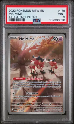 2023 Pokemon Scarlet & Violet 151 Mr. Mime Illustration Rare Card #179 PSA 9 - Image 1