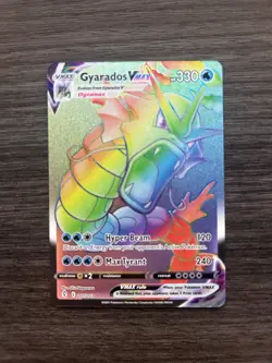Pokemon TCG Evolving Skies Gyarados VMAX Rainbow Secret Rare Card 207/203 - Image 1