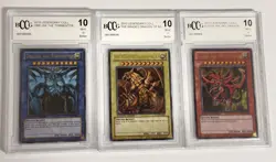 Yu-Gi-Oh! Egyptian God Card Set 2010 LC01 LIMITED EDITION BCCG 10 Mint - Image 1